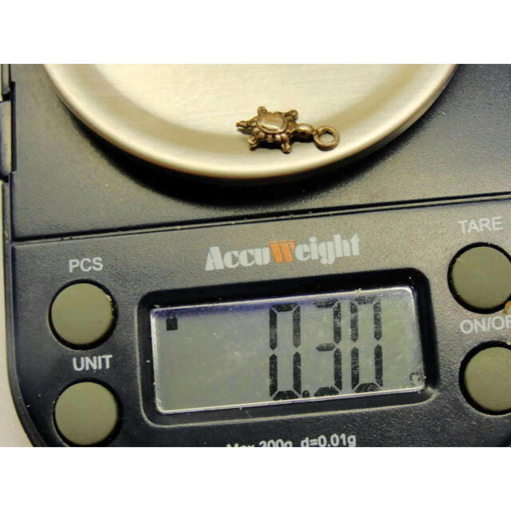 3d Tiny Turtle Tortoise Charm Solid 925 Heavy Pat… - image 5